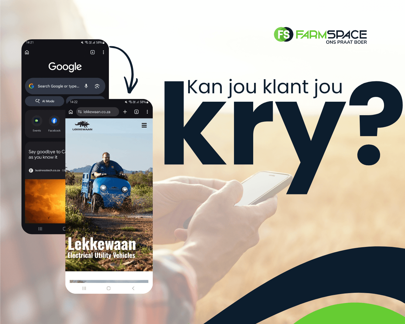 Kan boere jou aanlyn vind?